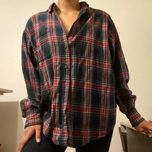 Red and Blue Oversized Flannel Women